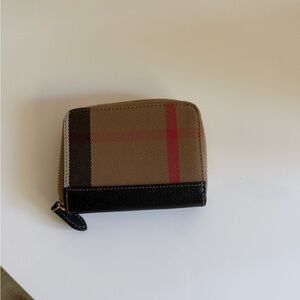Burberry Tan and Black Checkered Wallet